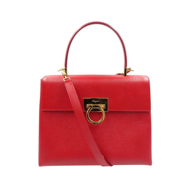 SALVATORE FERRAGAMO Red Leather Shoulder Bag - Picture 2 of 7